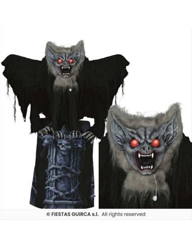 Pipistrello su Lapide 150cm - Con Luce, Suono e Movimento