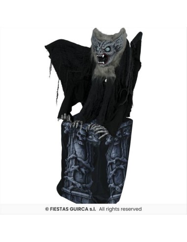 Pipistrello su Lapide 150cm - Con Luce, Suono e Movimento