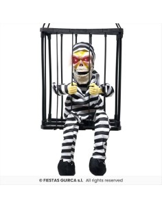 Scheletro Incarcerato 24x27cm - Con Luce, Suono e Movimento 👻💀
