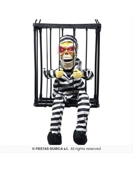 Scheletro Incarcerato 24x27cm - Con Luce, Suono e Movimento 👻💀