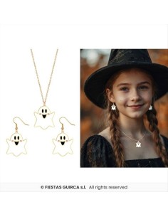 Set Orecchini e Collana Fantasmi - Accessori Halloween Divertenti
