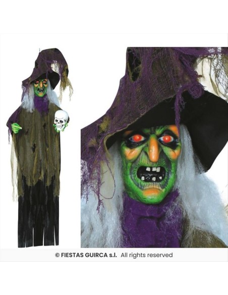 Strega Maledetta con Teschio H165cm – Animata con Luci, Suoni e Movime