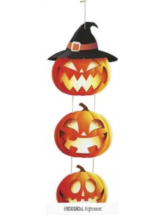Targhetta in Legno 3 Zucche Stregate 64cm - Decorazione Halloween 🎃👻