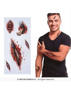 Tatuaggi Ferite Aperte - Set 5pz per Halloween Horror 🩸👻 2