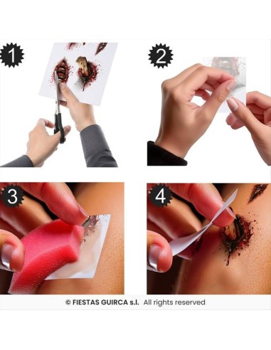 Tatuaggi Ferite Aperte - Set 5pz per Halloween Horror 🩸👻