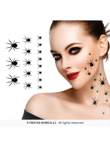 Tatuaggi Ragni – Set 2 Fogli (16pz) per Halloween 🕷️🎃