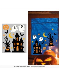 Vetrofania in Gel Halloween Fantasmi 20x25cm - Decorazioni per Finestr