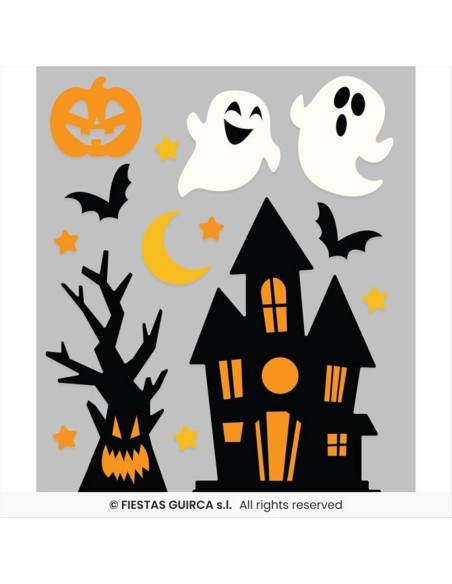 Vetrofania in Gel Halloween Fantasmi 20x25cm - Decorazioni per Finestr