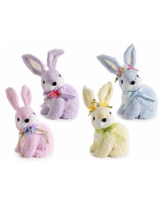 Coniglietto in fibra colorato - 4 modelli - h 17 CM | Diamante Rosa