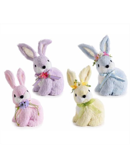 Coniglietto in fibra colorato - 4 modelli - h 17 CM | Diamante Rosa