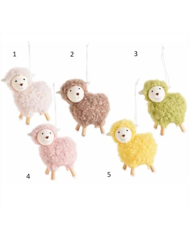Pecorella in vello colorata 5 modelli (1 pz)  | Diamante Rosa