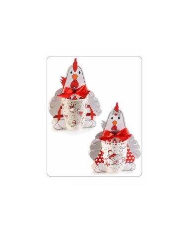 Tazza con gallina in confezione regalo - 4 modelli (1 pz) | Diamante R