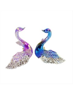Decorazione 3D Cigno Iridescente con Glitter H10cm 2 Colori