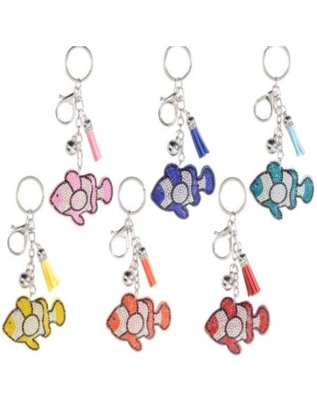 Portachiavi pesce - 6 modelli (1 pz) | Diamante Rosa