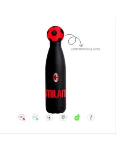 Bottiglia termica MILAN Seven 500ml in acciaio con tappo 3D ⚽❤️⚫