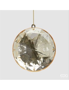 EDG Decorazione 3D Gemma Diamante Oro D12,5cm Acrilico Natalizio
