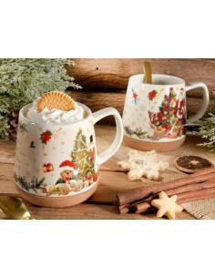 Tazza in porcellana e sughero natalizia 500ml - 2 varianti - Design a  2
