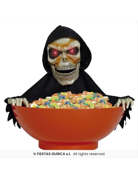 Ciotola con Scheletro 24x23cm con Luce Suono e Movimento