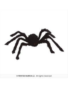 Ragno Nero 70cm Halloween in Metallo e PVC