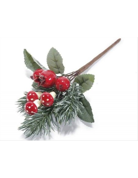 Rametto di Pino con Bacche e Funghetti