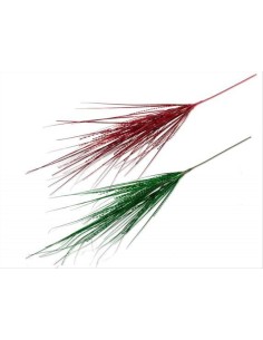 Ramo filamenti metallizzati a spirale - H104 cm - Rosso o verde scinti