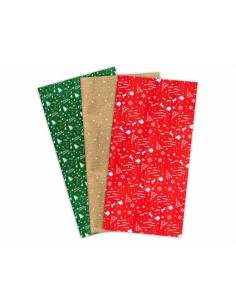 Carta regalo natalizia Merry Christmas - Verde, Rosso, Avana