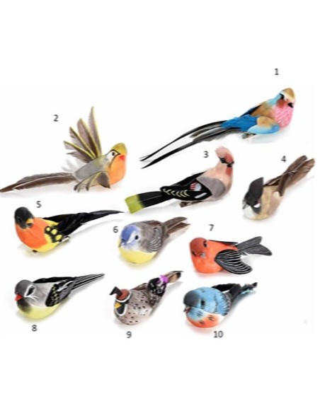 Uccellino con clip - 10 modelli (1pz) | Diamante Rosa