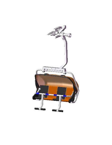 Seggiola 4 Posti Nero-Arancio 1:32 JC87150 per Funivie Jägerndorfer