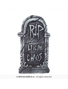 Lapide “Live in Chaos” 43x23cm – Decorazione Halloween 🪦👻