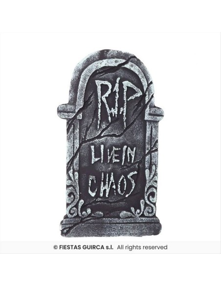 Lapide “Live in Chaos” 43x23cm – Decorazione Halloween 🪦👻