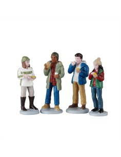 Food Truck Patrons Set 4pz 52530 Lemax โ Figurine Amici e Street Food