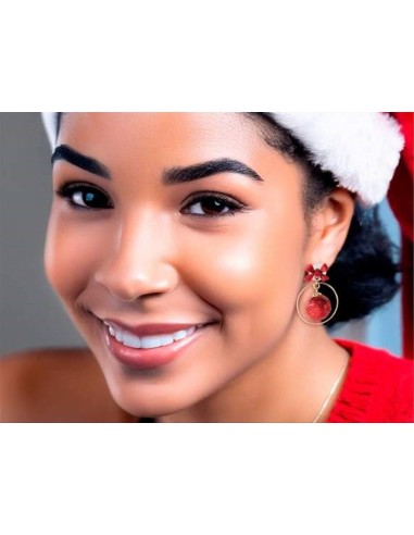 Orecchini dorati natalizi con fiocco e pallina - 2 varianti - Oro o ro