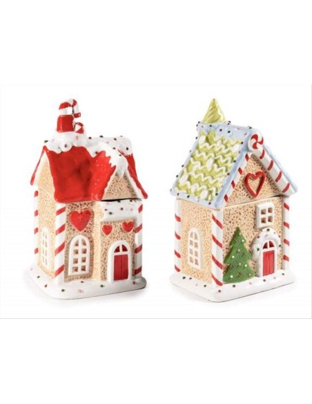 Barattolo in ceramica Casetta di Marzapane 3D - 2 varianti - Biscottie