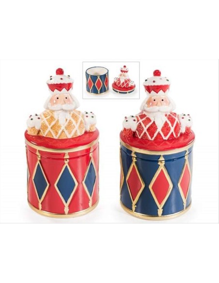 Barattolo natalizio in ceramica Schiaccianoci - H22 cm - 2 varianti 🎅