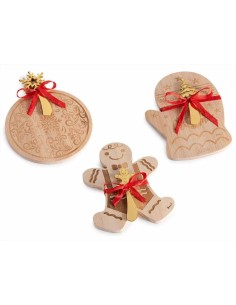 Set natalizio tagliere in legno con coltello dorato - 3 varianti 🎅🎁