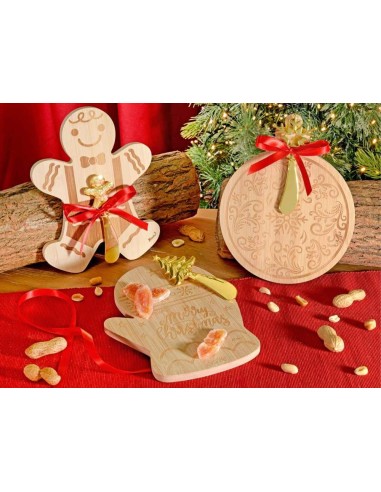 Set natalizio tagliere in legno con coltello dorato - 3 varianti 🎅🎁