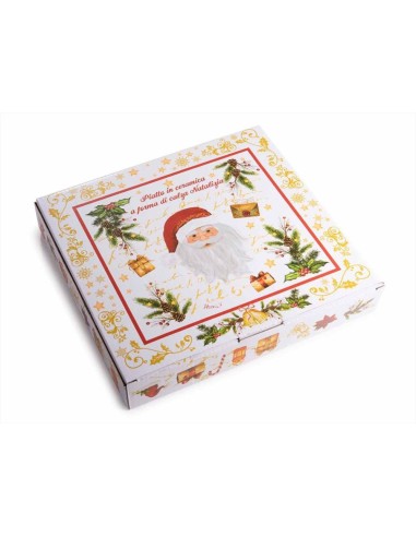 Piatto natalizio in ceramica a forma di calza - Confezione regalo 🎄🍪