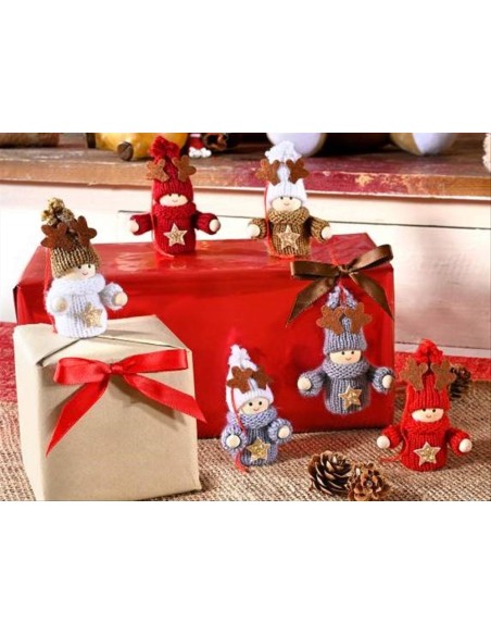 Decorazione natalizia 3D Folletto con stella - 6 varianti - H7 cm 🎅⭐