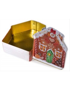 Scatola in latta Casetta Natalizia - Per alimenti - Design festivo 2