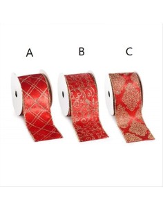 Nastro modellabile in velluto natalizio - 63 mm x 4,5 m - 3 varianti