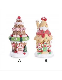 Casetta di Marzapane in resina colorata - 2 varianti - H21 cm 🎅🍪