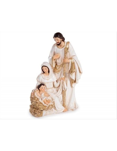 Presepe Natività in resina Beige e Oro - H13 cm - Decorazione natalizi