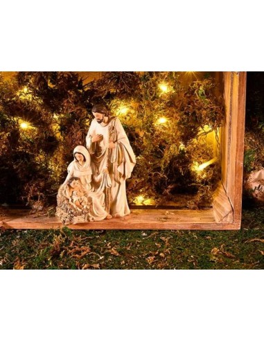 Presepe Natività in resina Beige e Oro - H13 cm - Decorazione natalizi