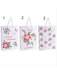 Busta regalo natalizia grande Stelle di Natale - 3 modelli - Design a 