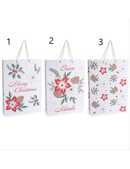 Busta regalo natalizia grande Stelle di Natale - 3 modelli - Design a 