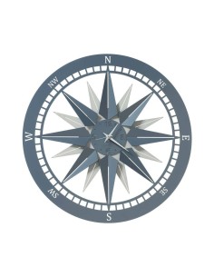 ARTI E MESTIERI Orologio Bussola 45cm bianco azzurro