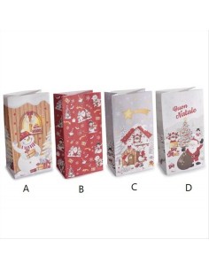 Sacchetto natalizio in carta con stampe e molletta - 4 varianti - Desi 2