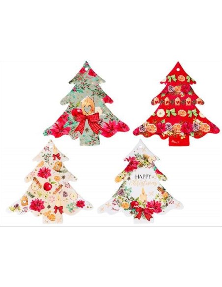 Sottopentola in ceramica a forma di Albero di Natale - 4 varianti - H2