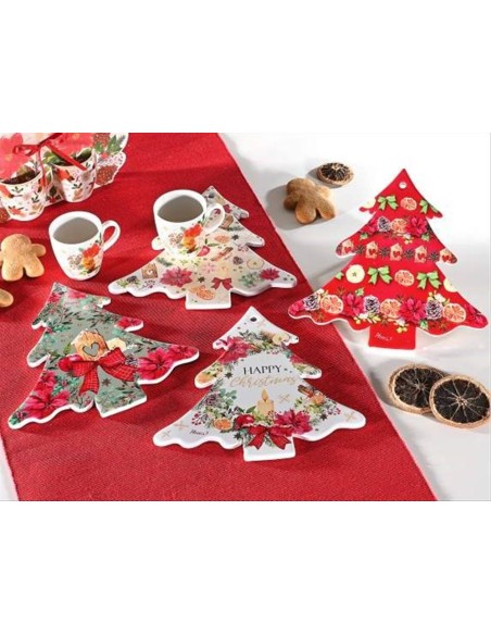 Sottopentola in ceramica a forma di Albero di Natale - 4 varianti - H2