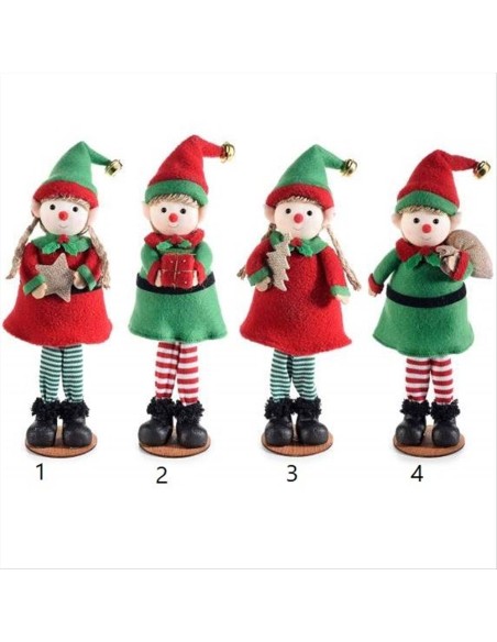 Elfo di Natale con campanellino dorato - 4 varianti - H24 cm 🎅🔔